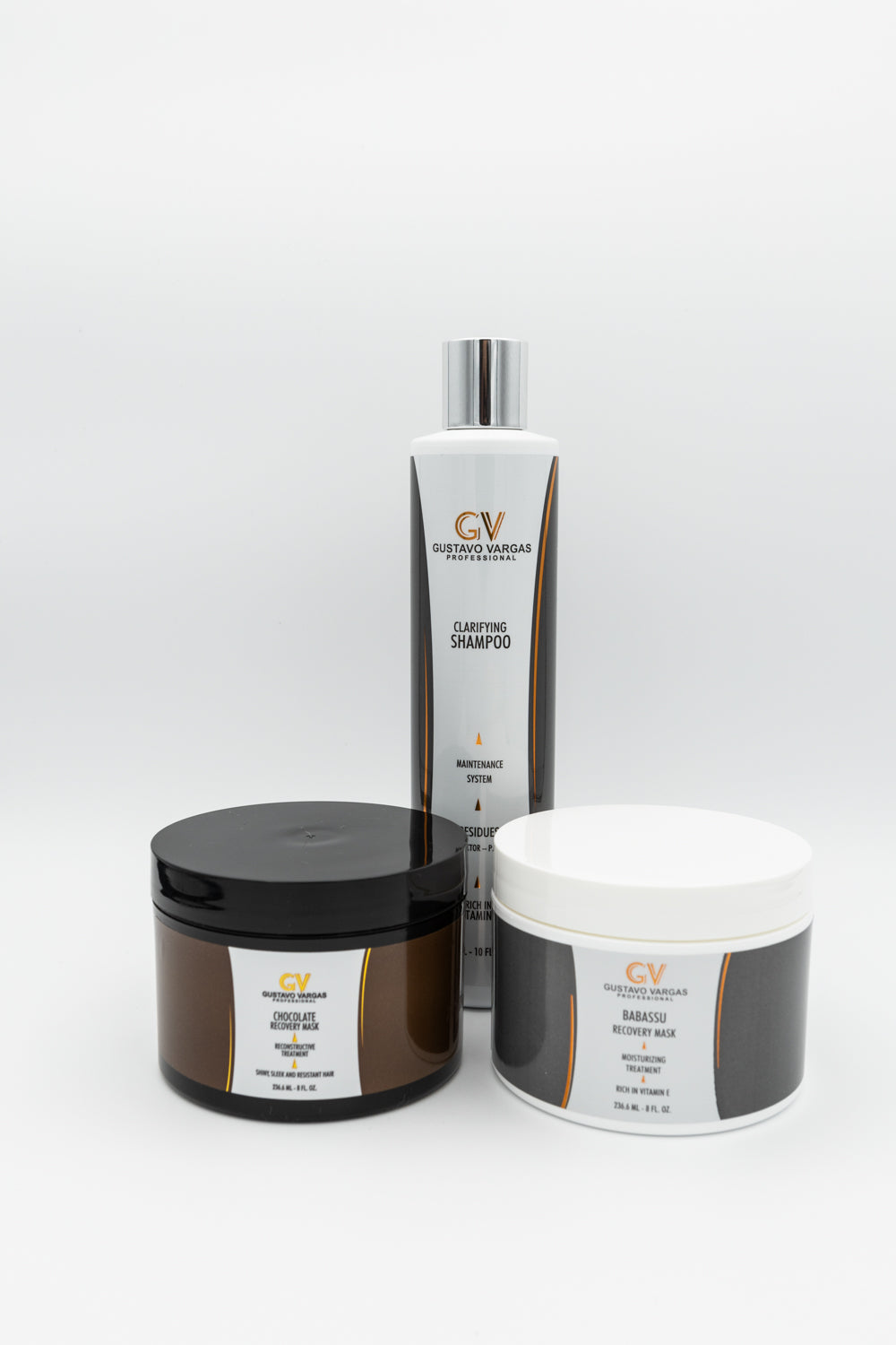 Chocolate, Babassu Mask and Clarifying Shampoo kit
