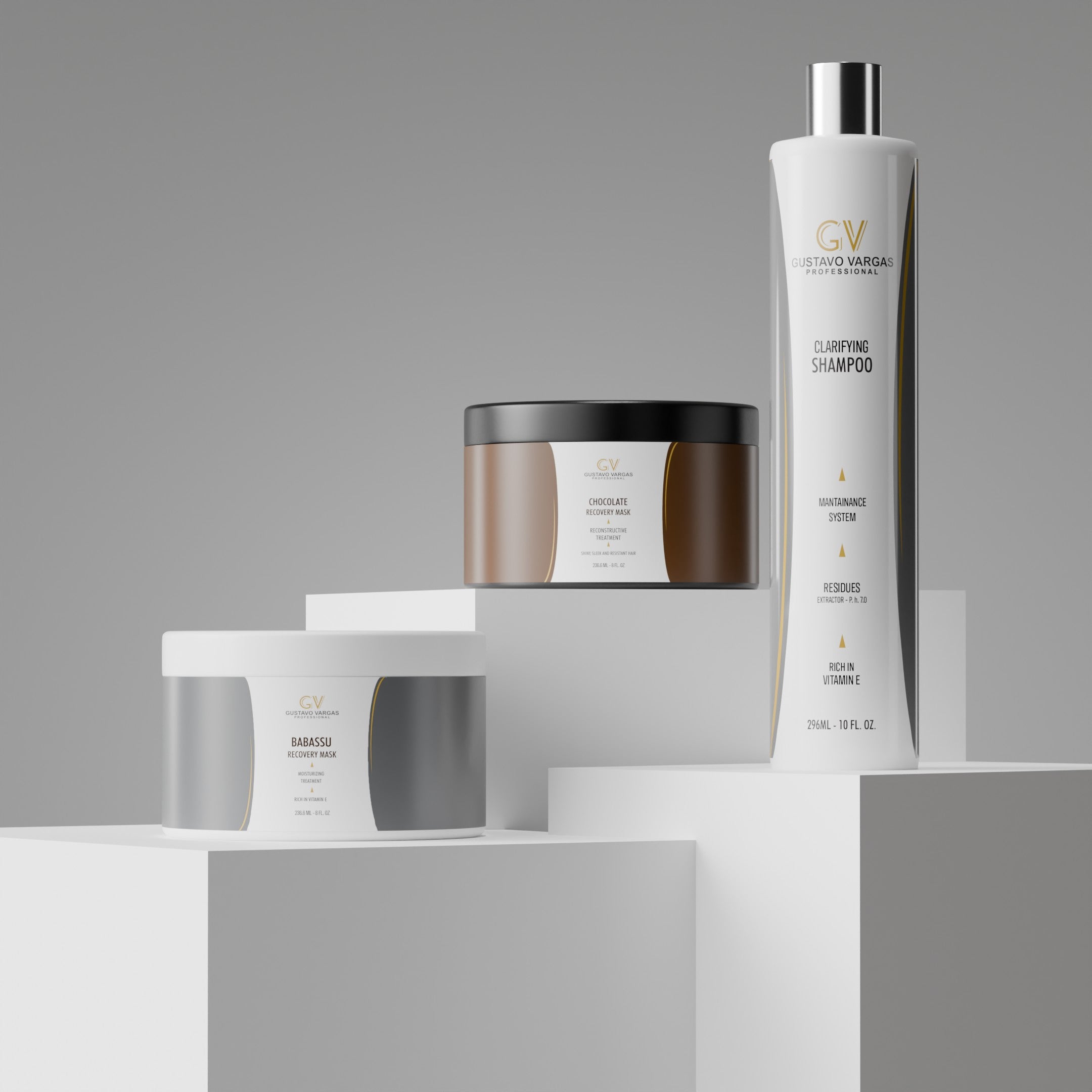 Chocolate, Babassu Mask and Clarifying Shampoo kit